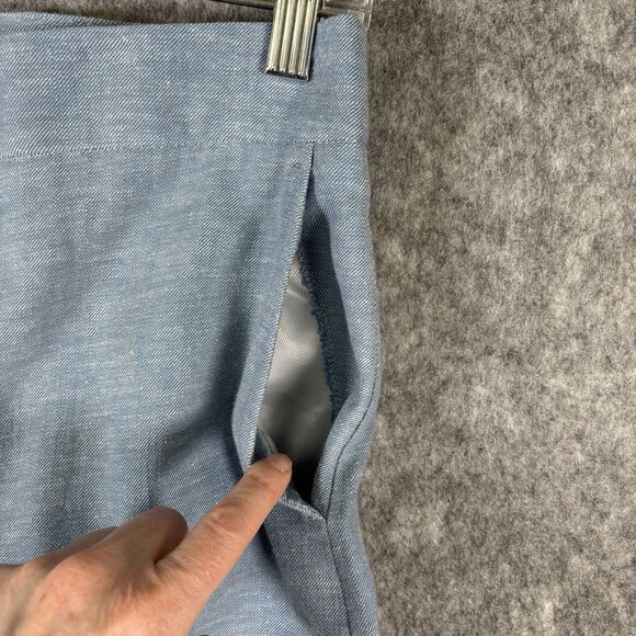 Zara Linen Cotton Blend Flat Front Chinos Pants Trousers Tapered Leg Med Hi Rise - Picture 10 of 13